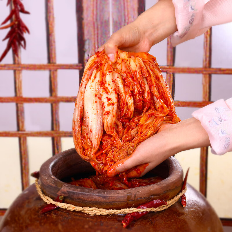 领200-20补贴券：自营 富爸爸切件韩式辣白菜 泡菜1.3kg/瓶富爸爸辣白菜泡菜 颗状未切 1.3kg/瓶富爸爸韩式泡插图1